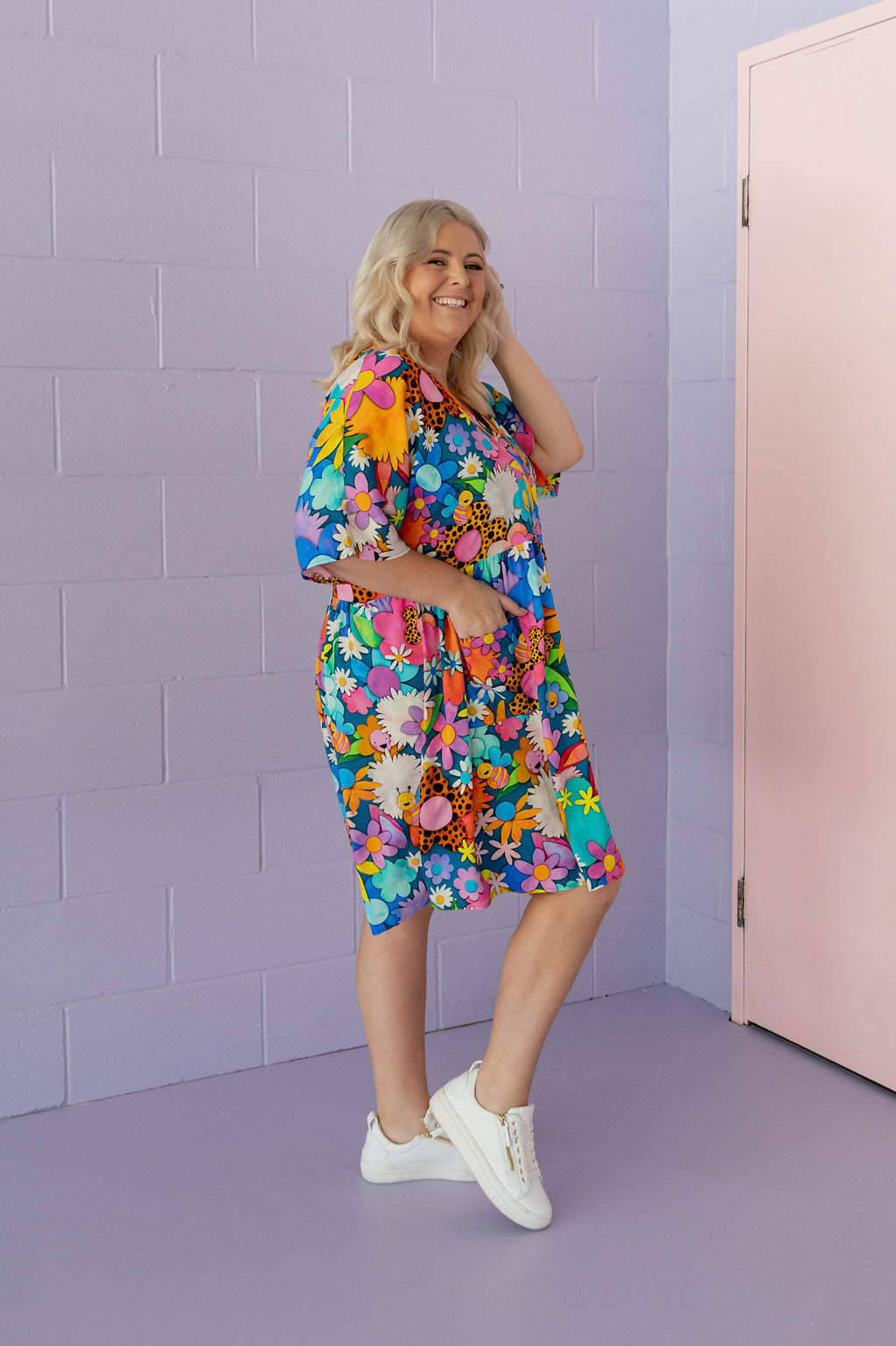 Disco Dress in Kutopia Floral by Kasey Rainbow