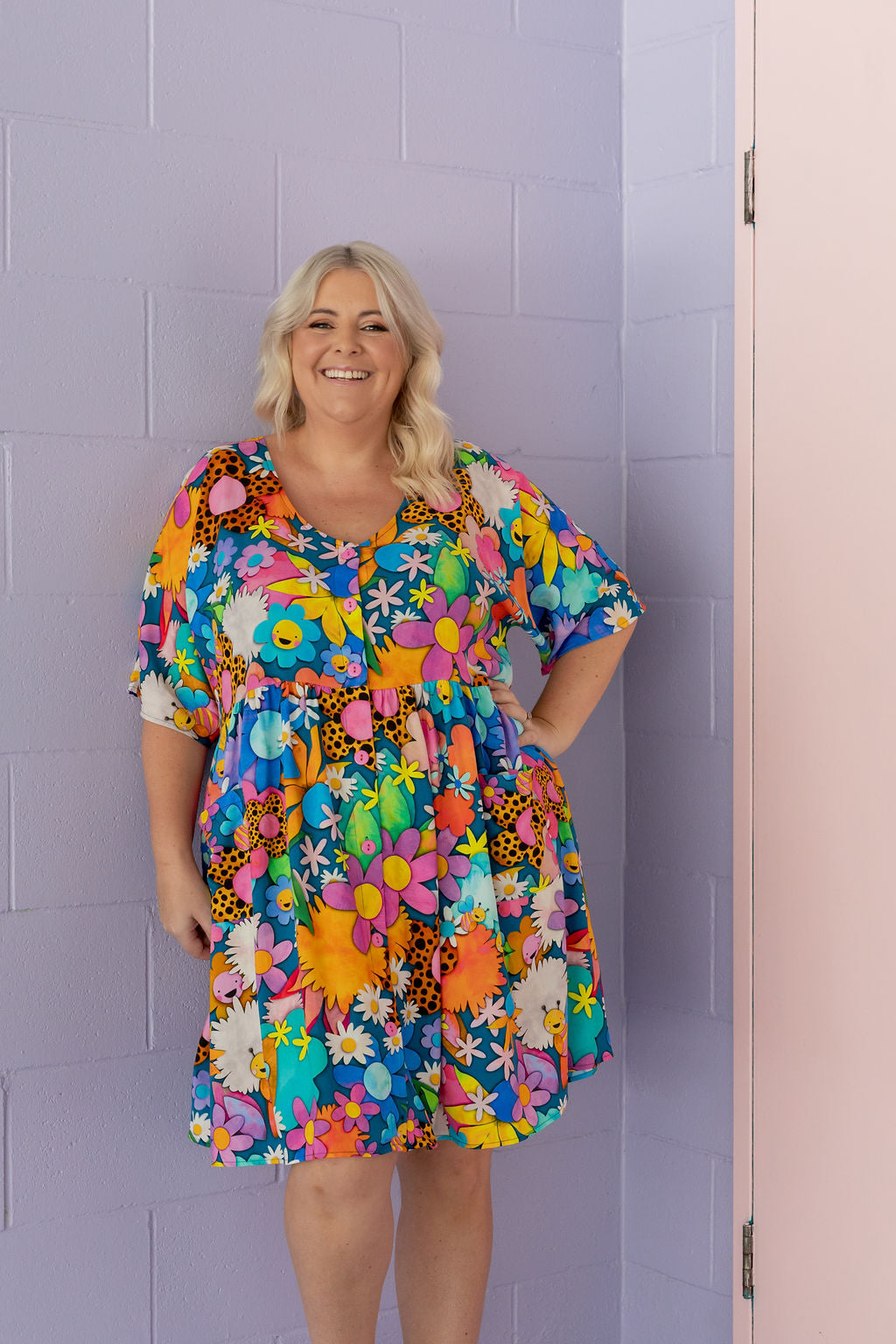 Disco Dress in Kutopia Floral by Kasey Rainbow