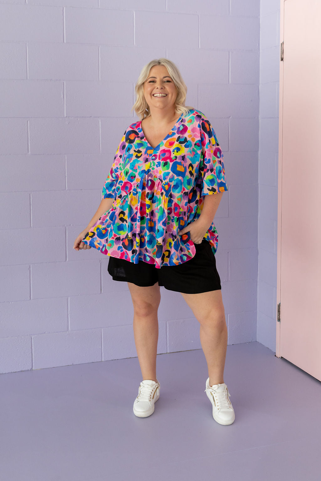 Peak Top in Rainbow Leopard Pink by Kasey Rainbow