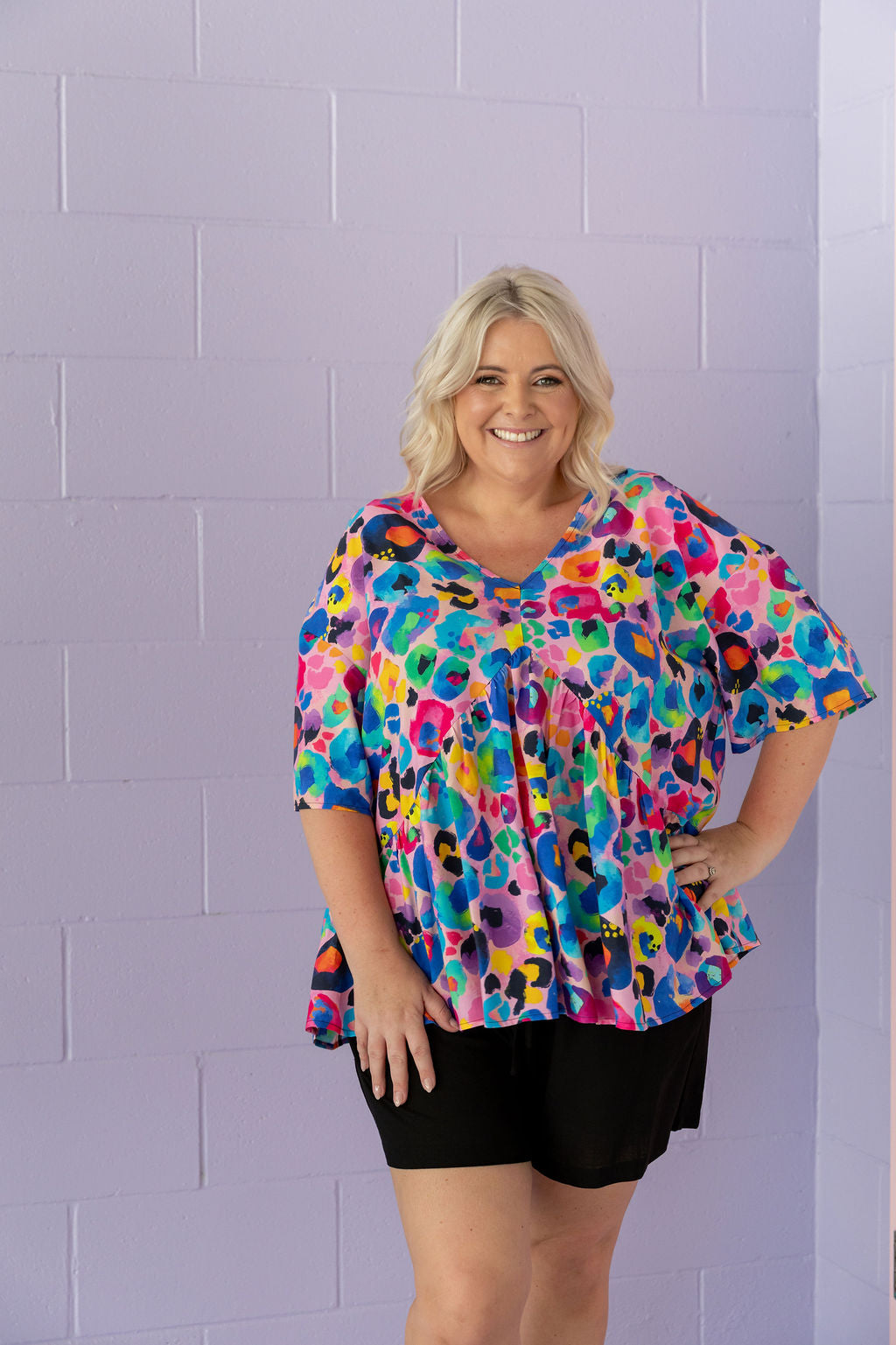 Peak Top in Rainbow Leopard Pink by Kasey Rainbow