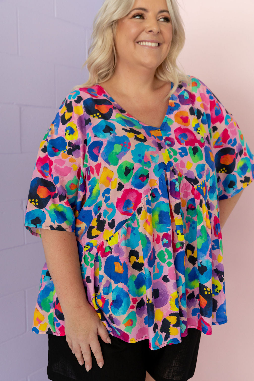 Peak Top in Rainbow Leopard Pink by Kasey Rainbow