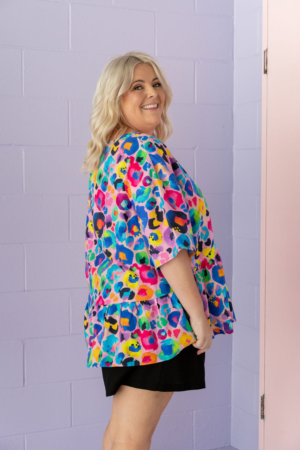 Peak Top in Rainbow Leopard Pink by Kasey Rainbow