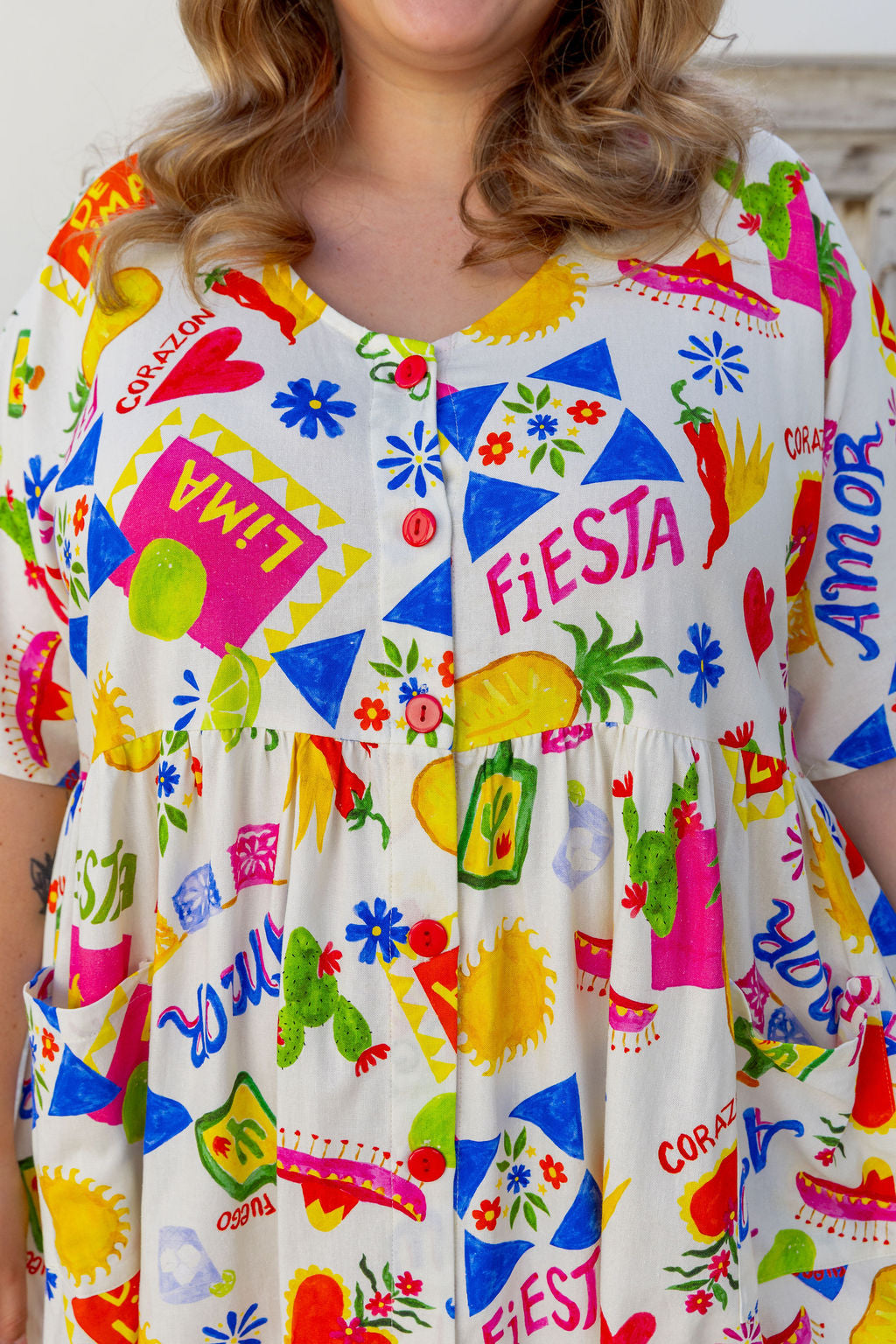 Disco Linen Blend Dress in Corazon
