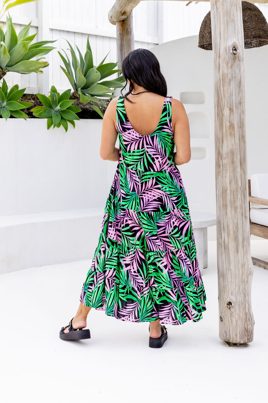 Ronnie Maxi Dress in Midnight Jungle