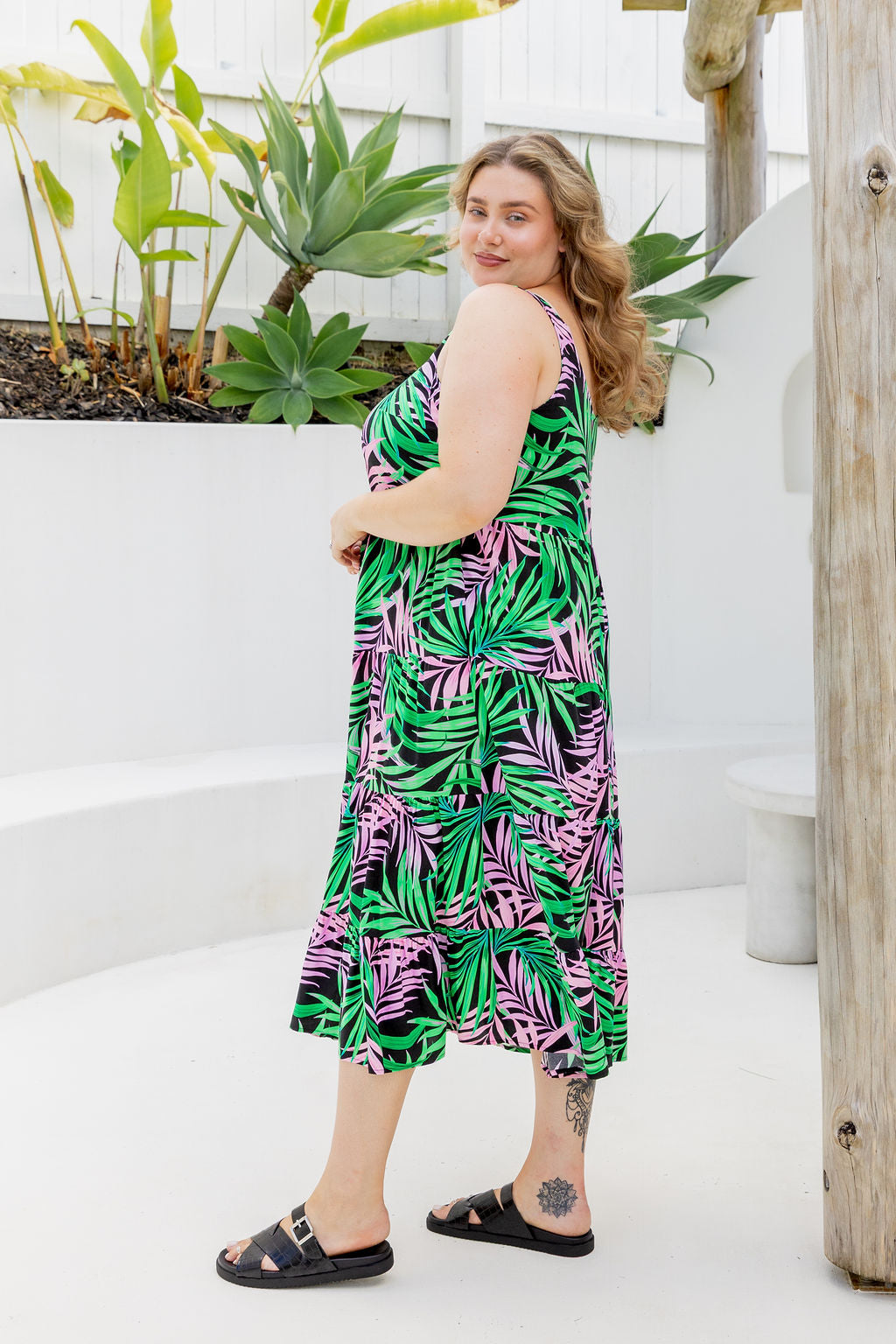 Ronnie Maxi Dress in Midnight Jungle