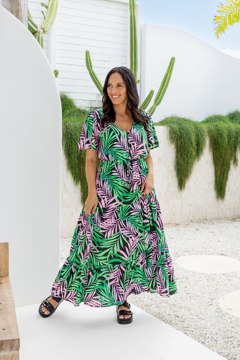 Bonnie Dress in Midnight Jungle