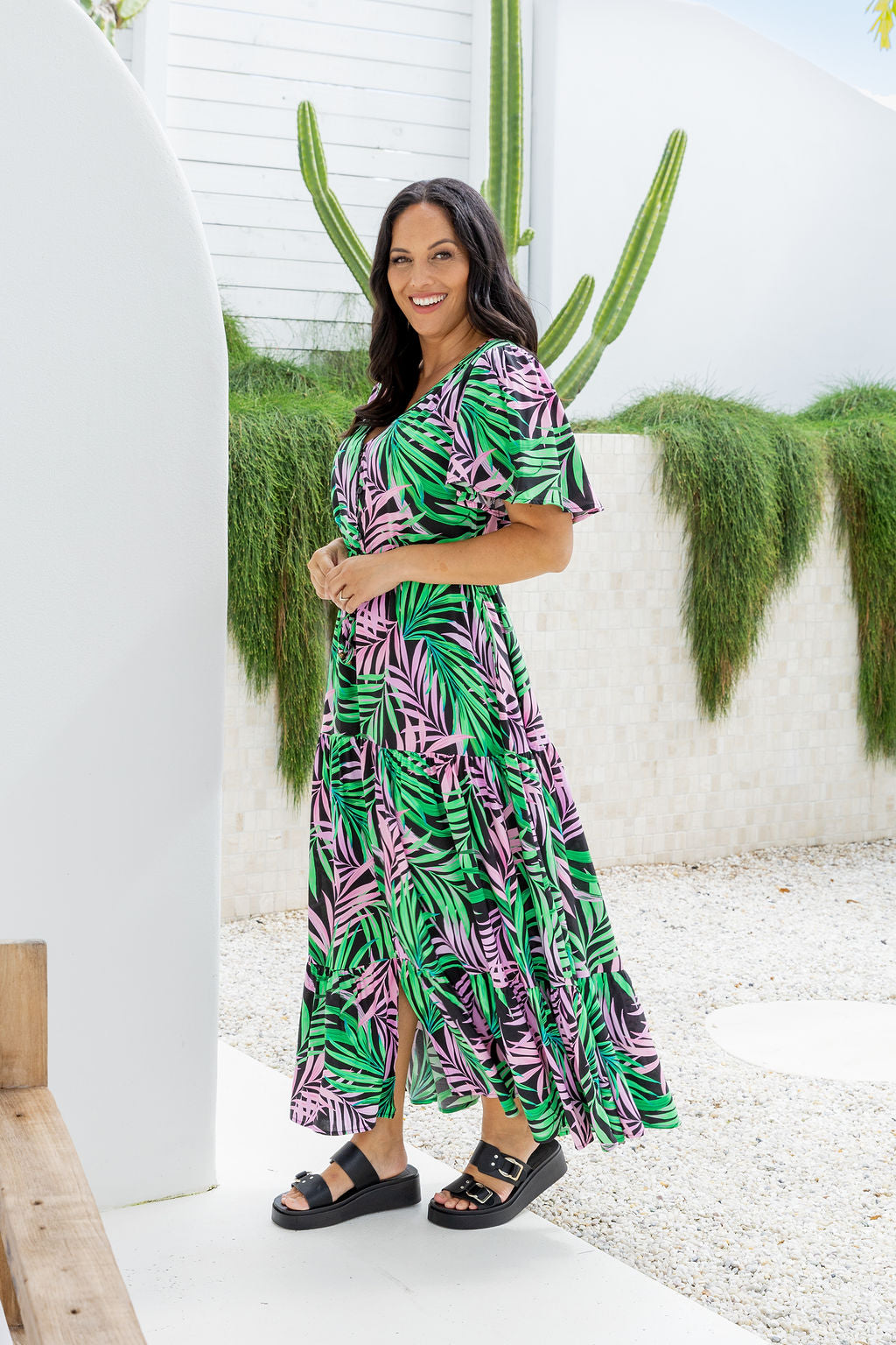 Bonnie Dress in Midnight Jungle