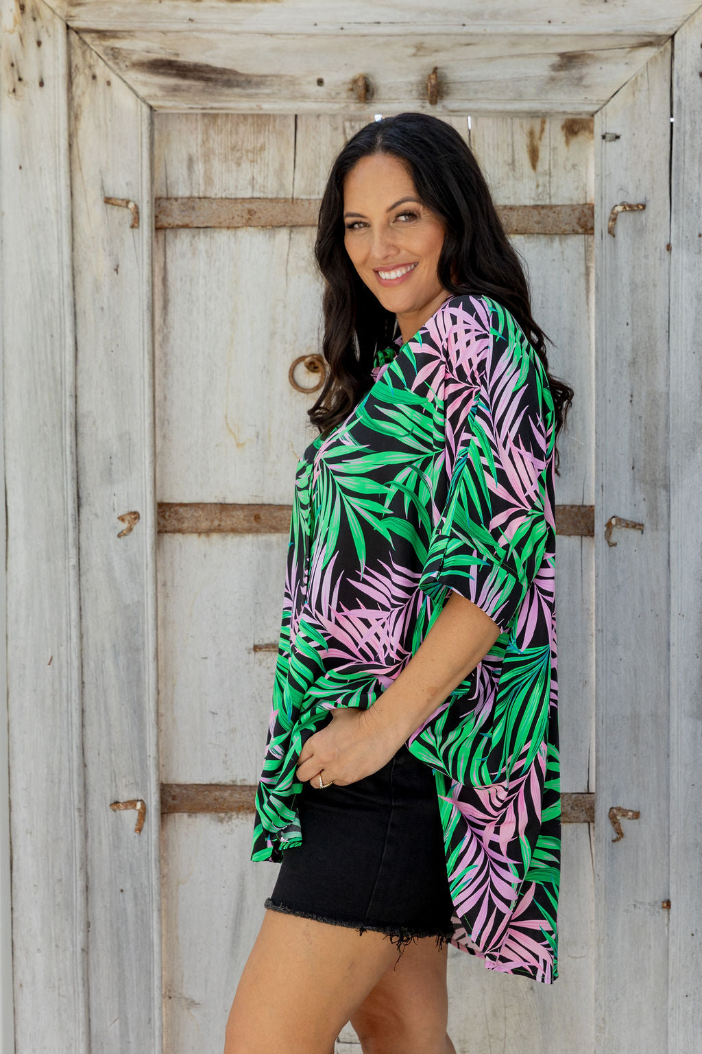 Tammin Shirt in Midnight Jungle