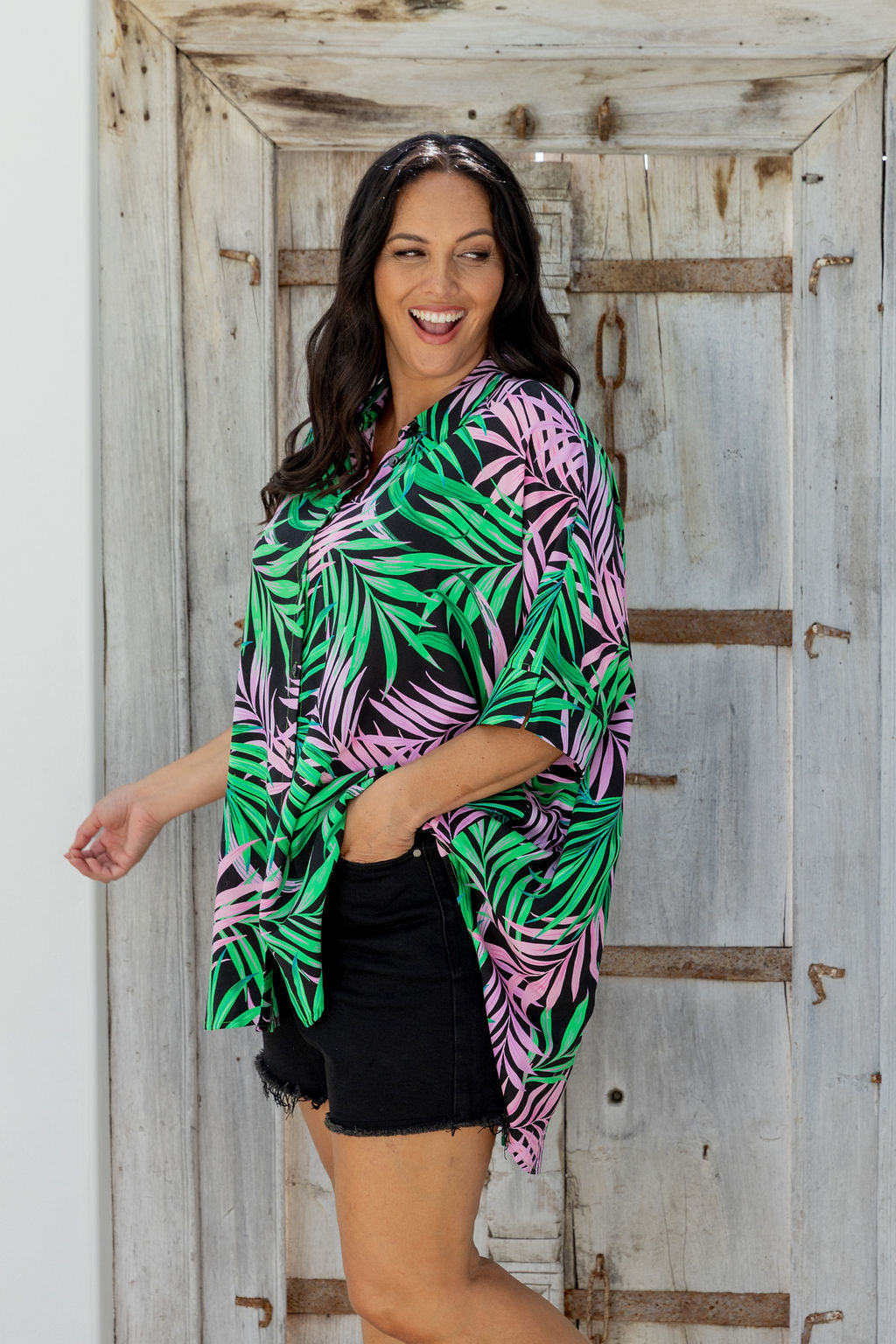 Tammin Shirt in Midnight Jungle
