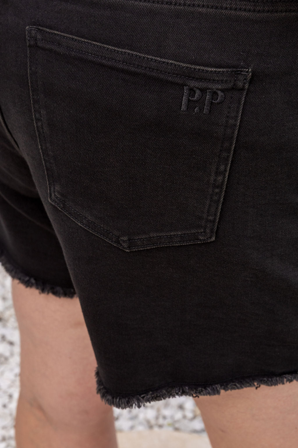 Ayla Denim Shorts in Black