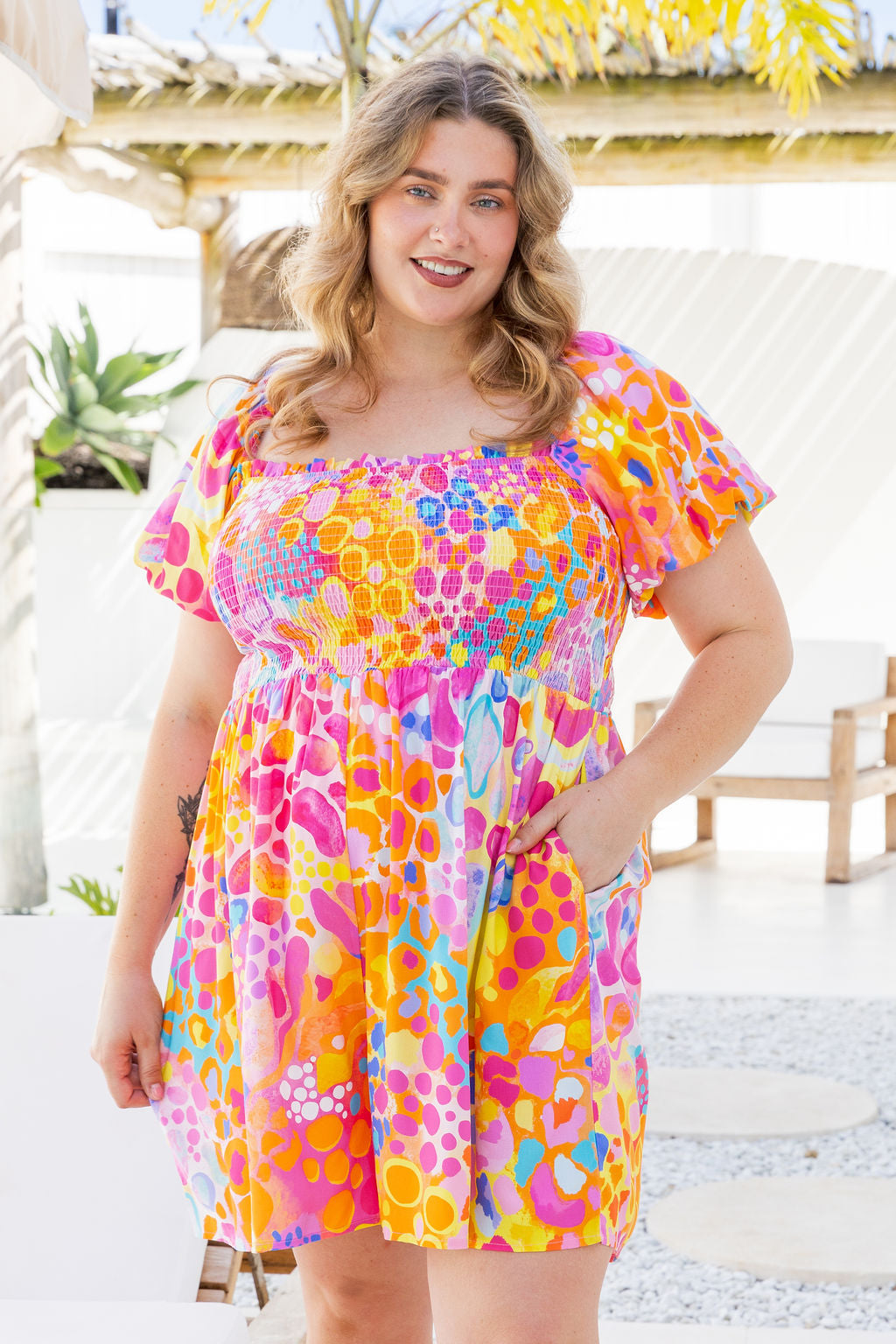 Emily Playsuit in Tequila Sunrise by Kasey Rainbow
