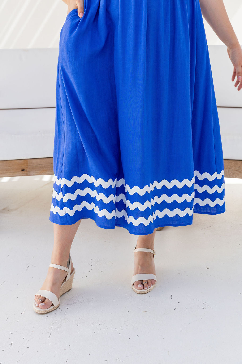 Angel Linen Blend Maxi Dress in Elemental Blue