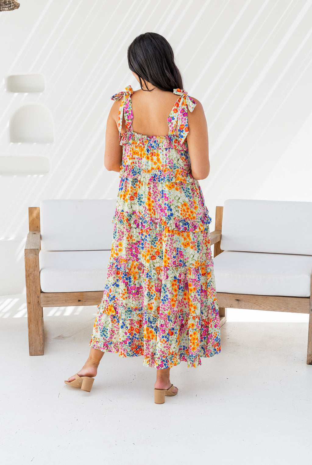 Talia Midi Dress in Flower Field