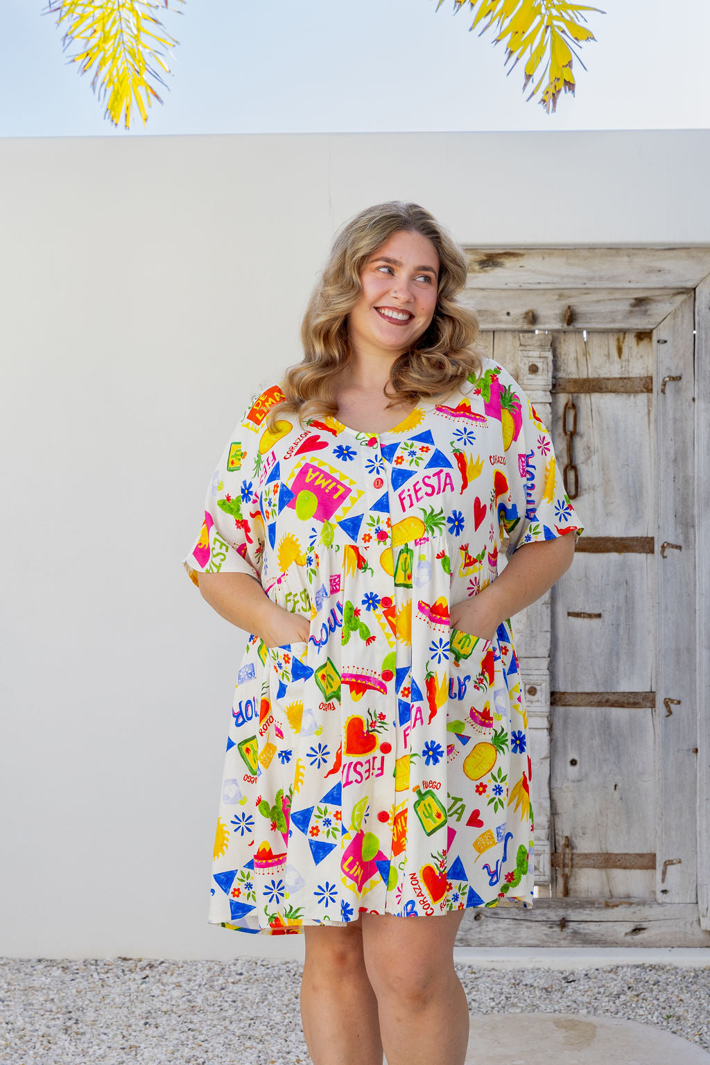 Disco Linen Blend Dress in Corazon