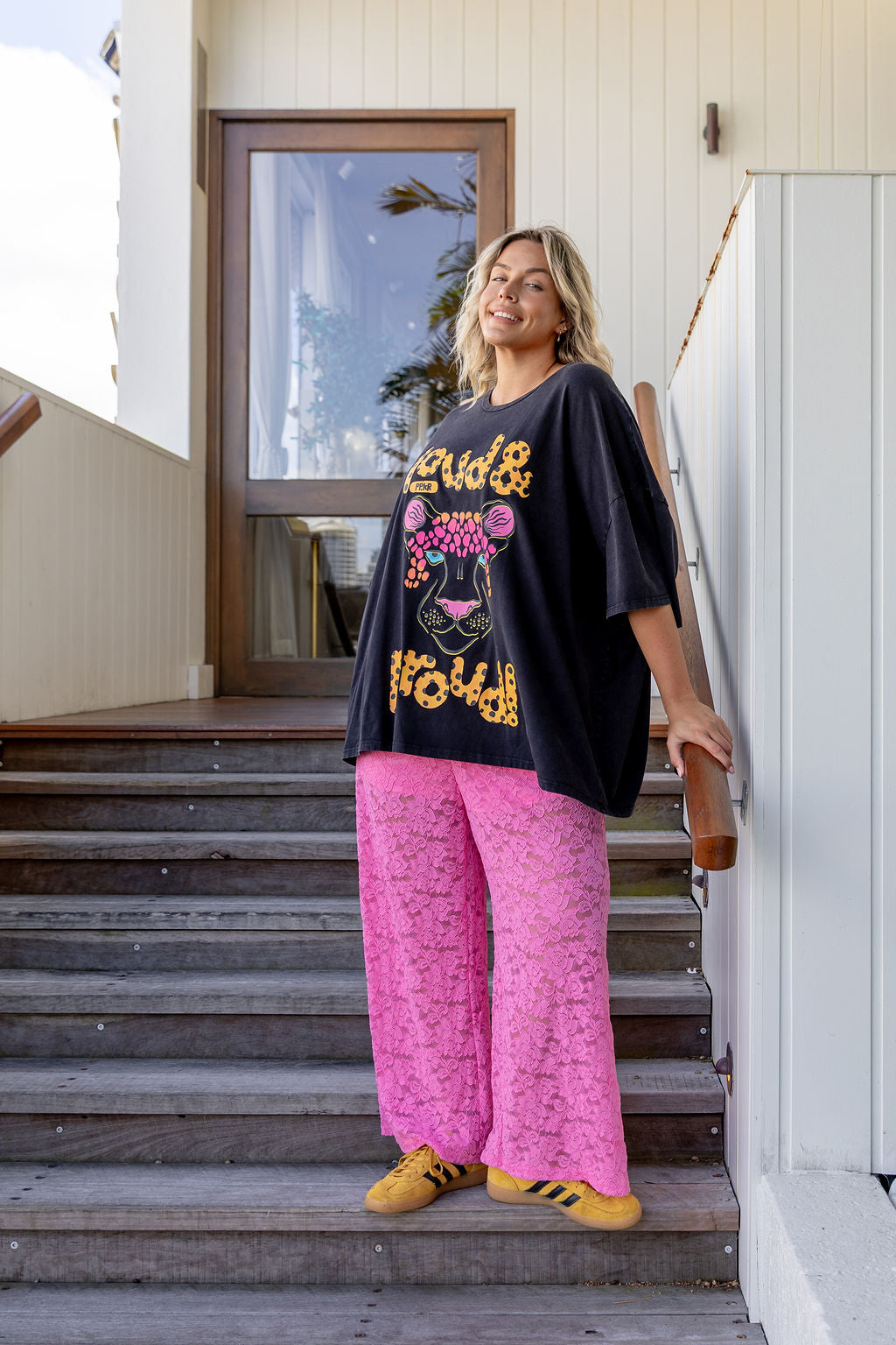 Honey Lace Pant in Pink