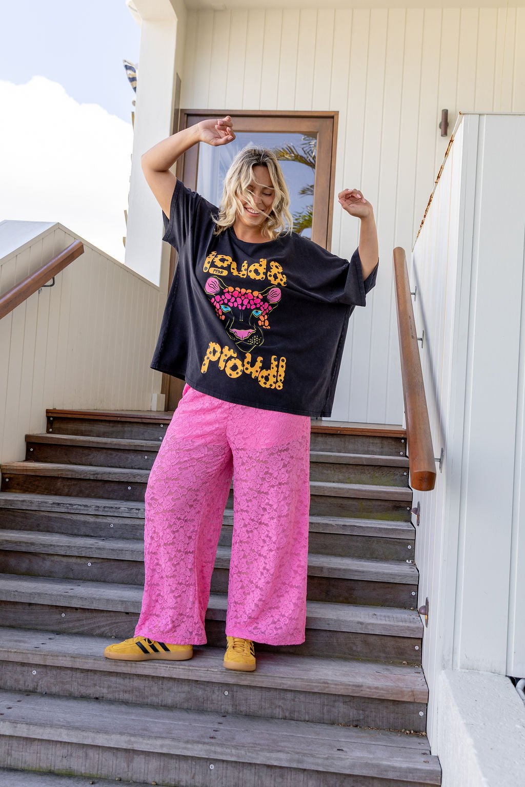 Honey Lace Pant in Pink