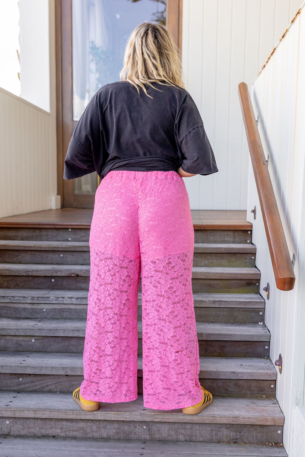 Honey Lace Pant in Pink