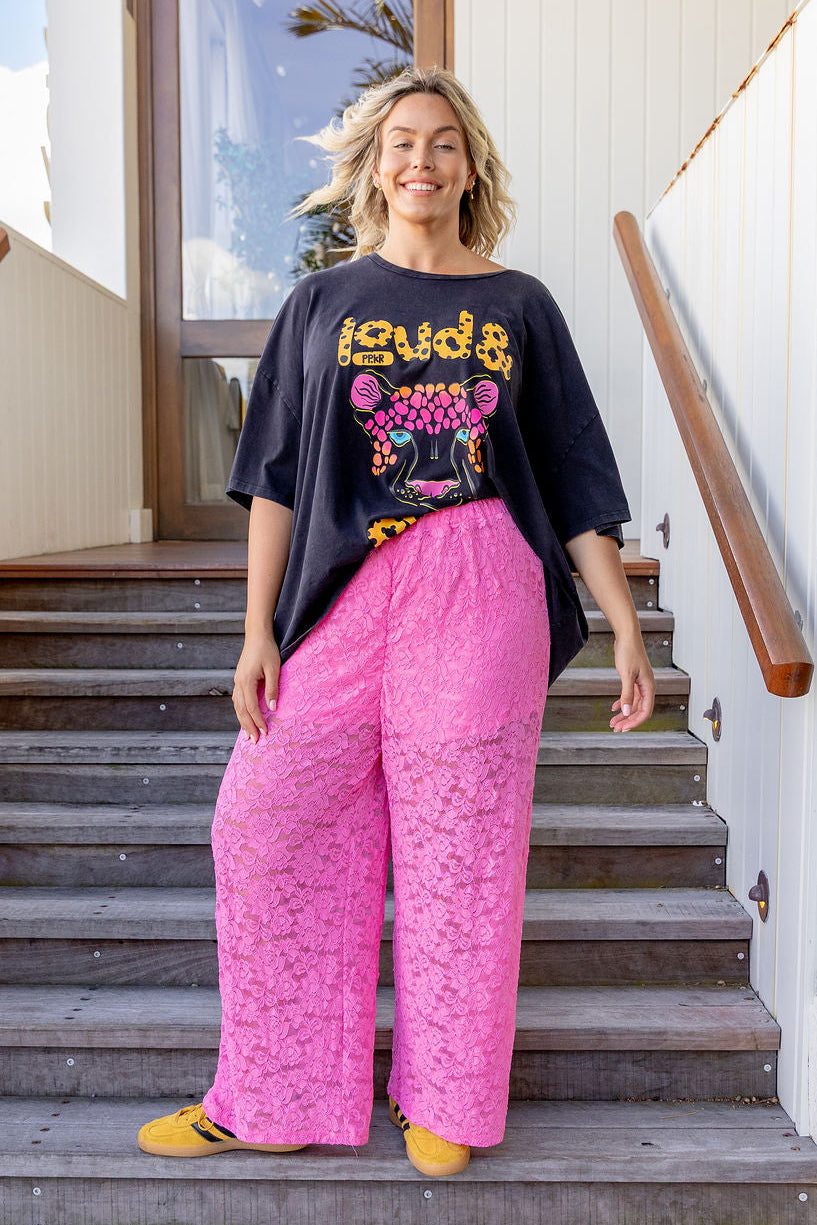 Honey Lace Pant in Pink
