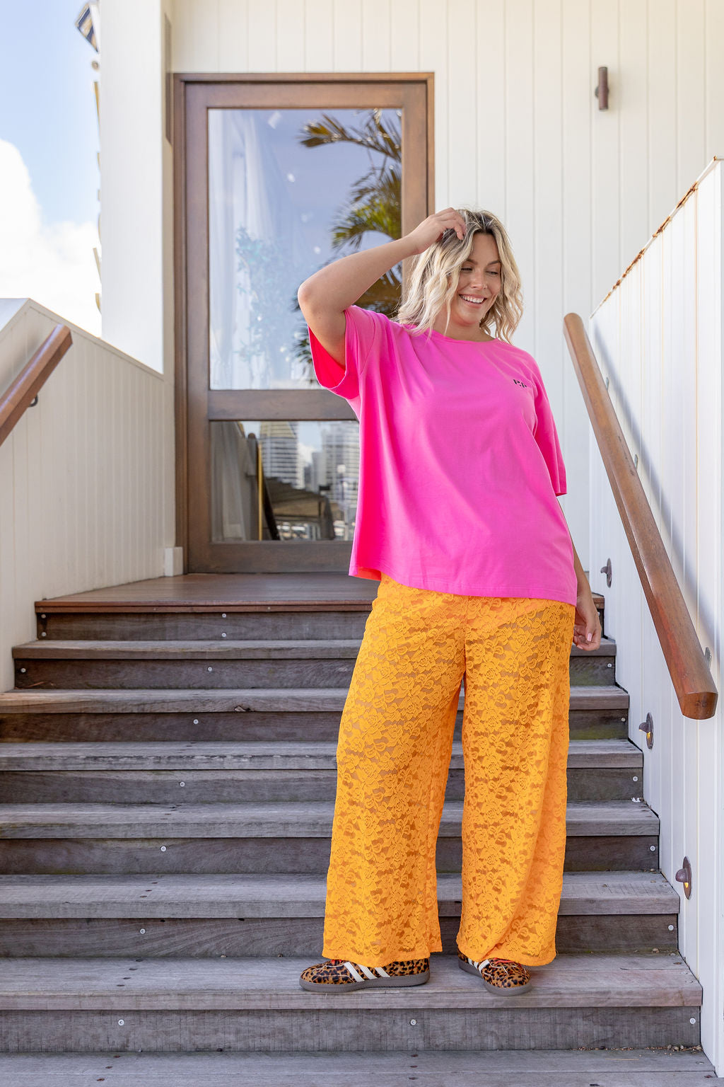 Honey Lace Pant in Orange
