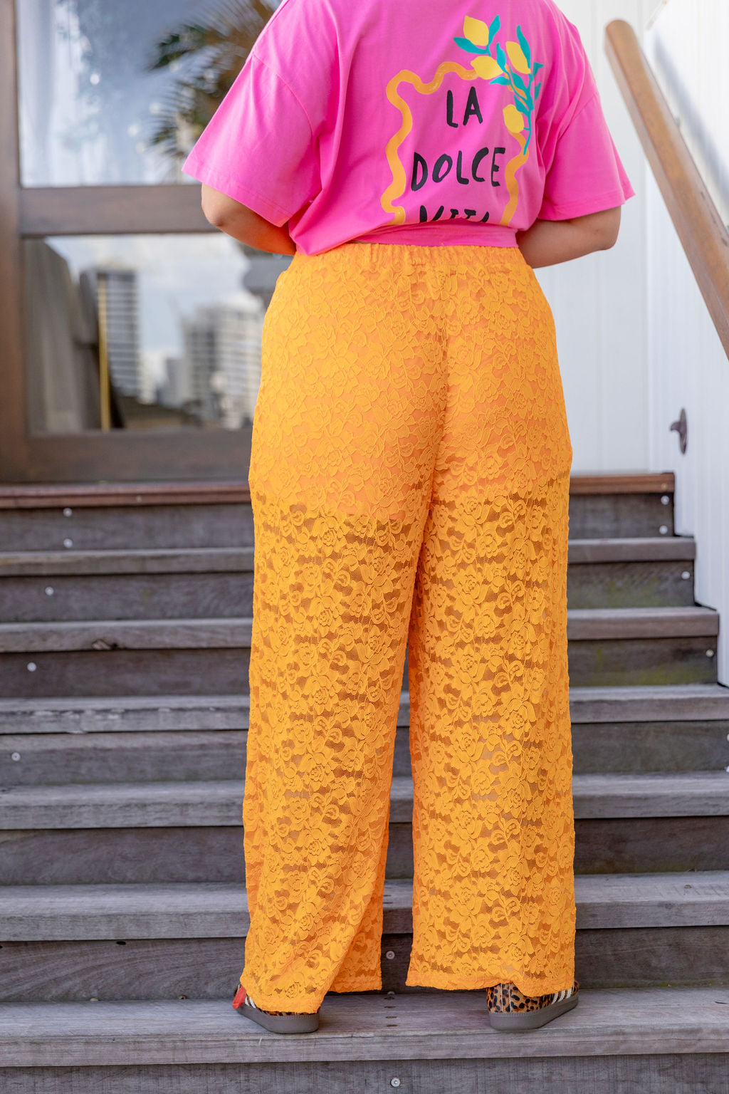 Honey Lace Pant in Orange