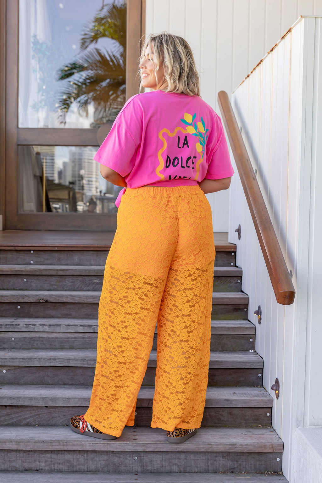 Honey Lace Pant in Orange