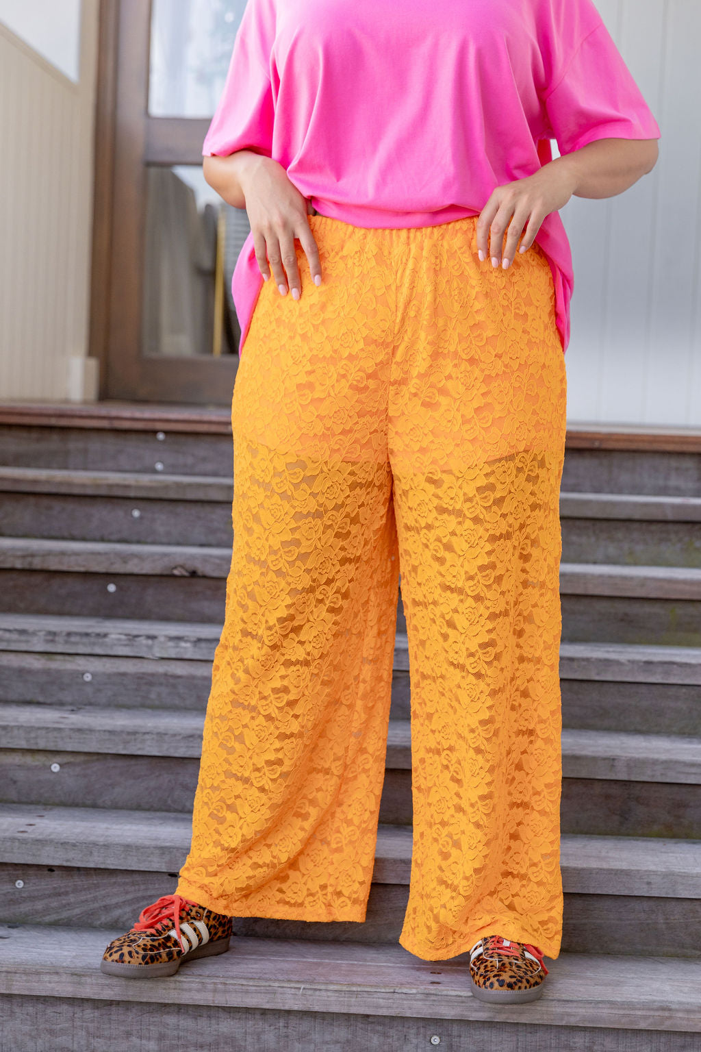 Honey Lace Pant in Orange
