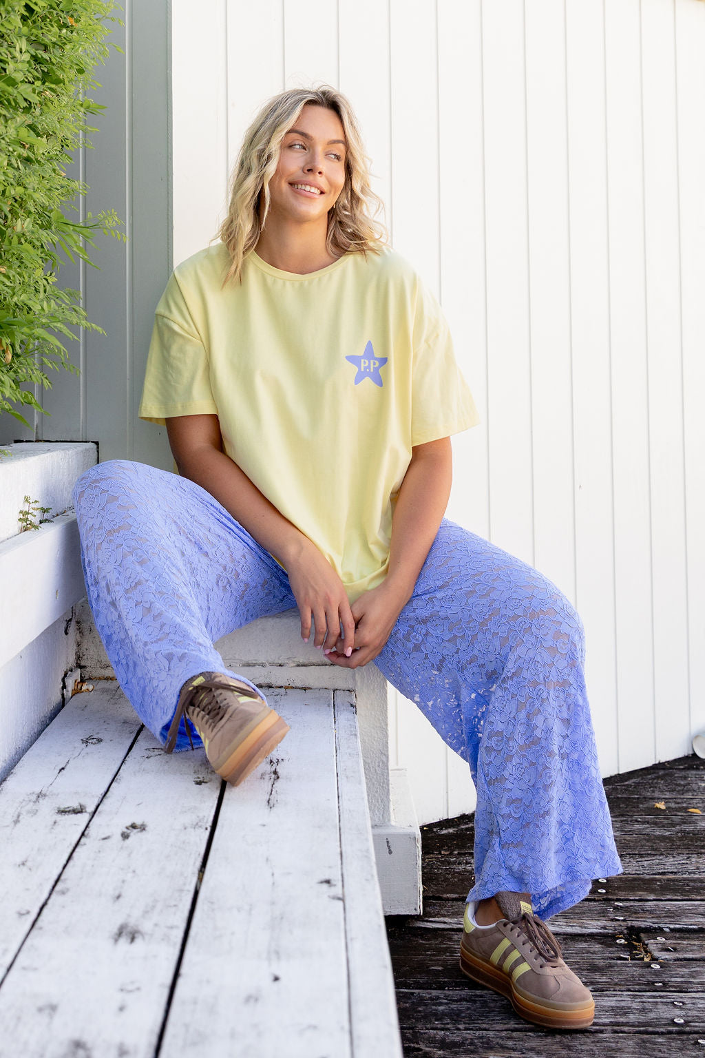 Honey Lace Pant in Blue