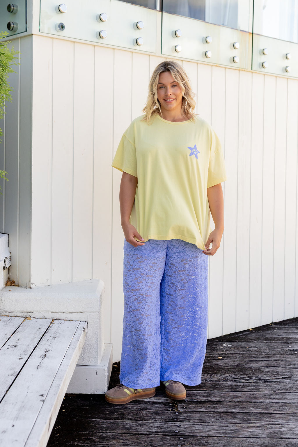 Honey Lace Pant in Blue