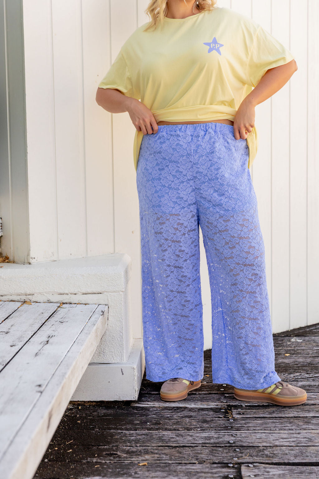 Honey Lace Pant in Blue