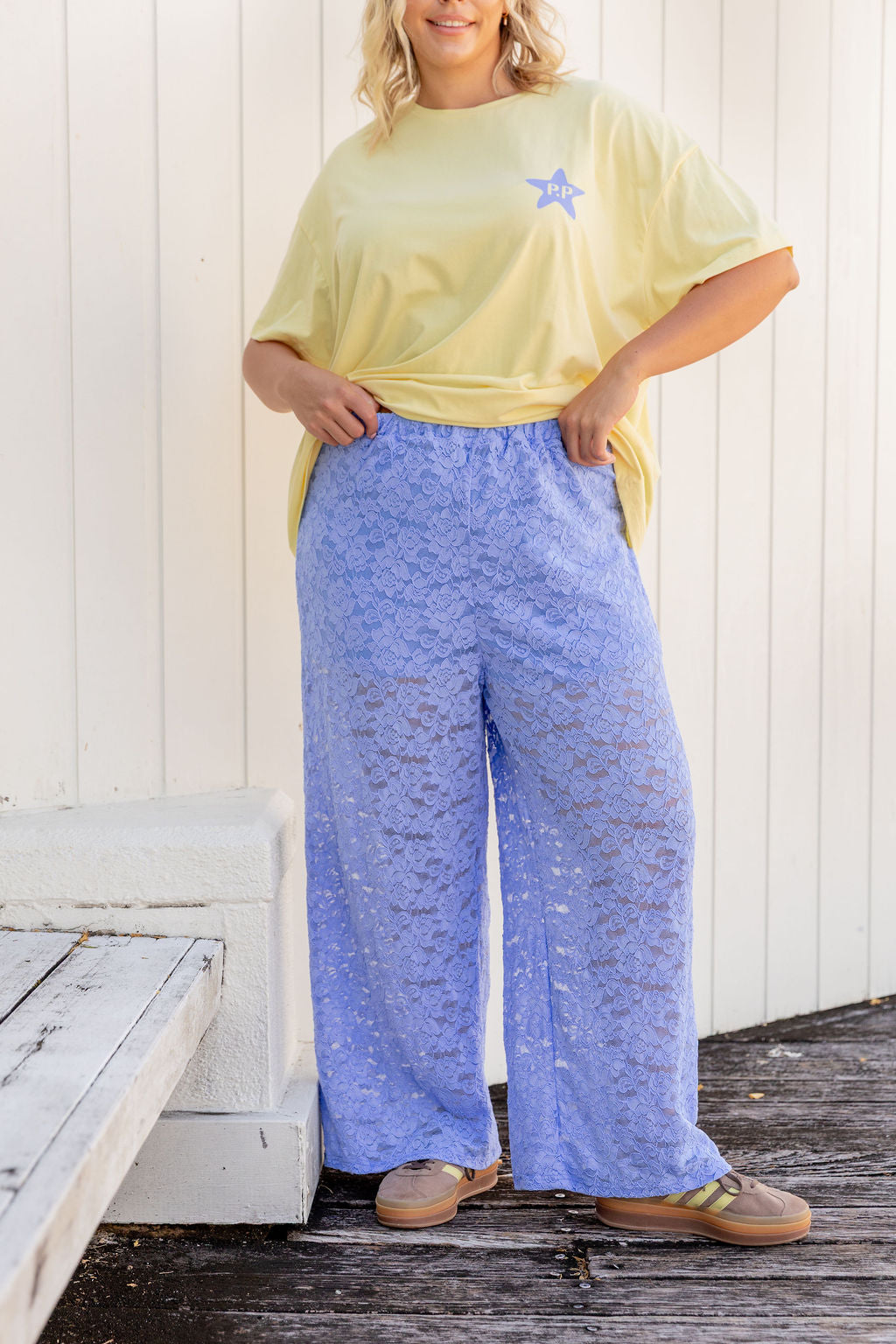Honey Lace Pant in Blue