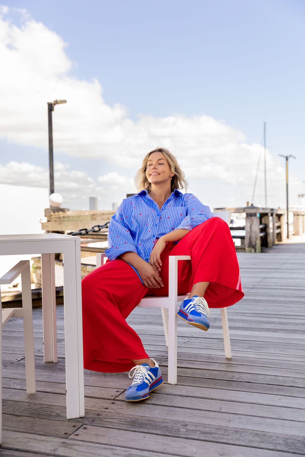 Lula Oversized Shirt in Stripes and Hearts