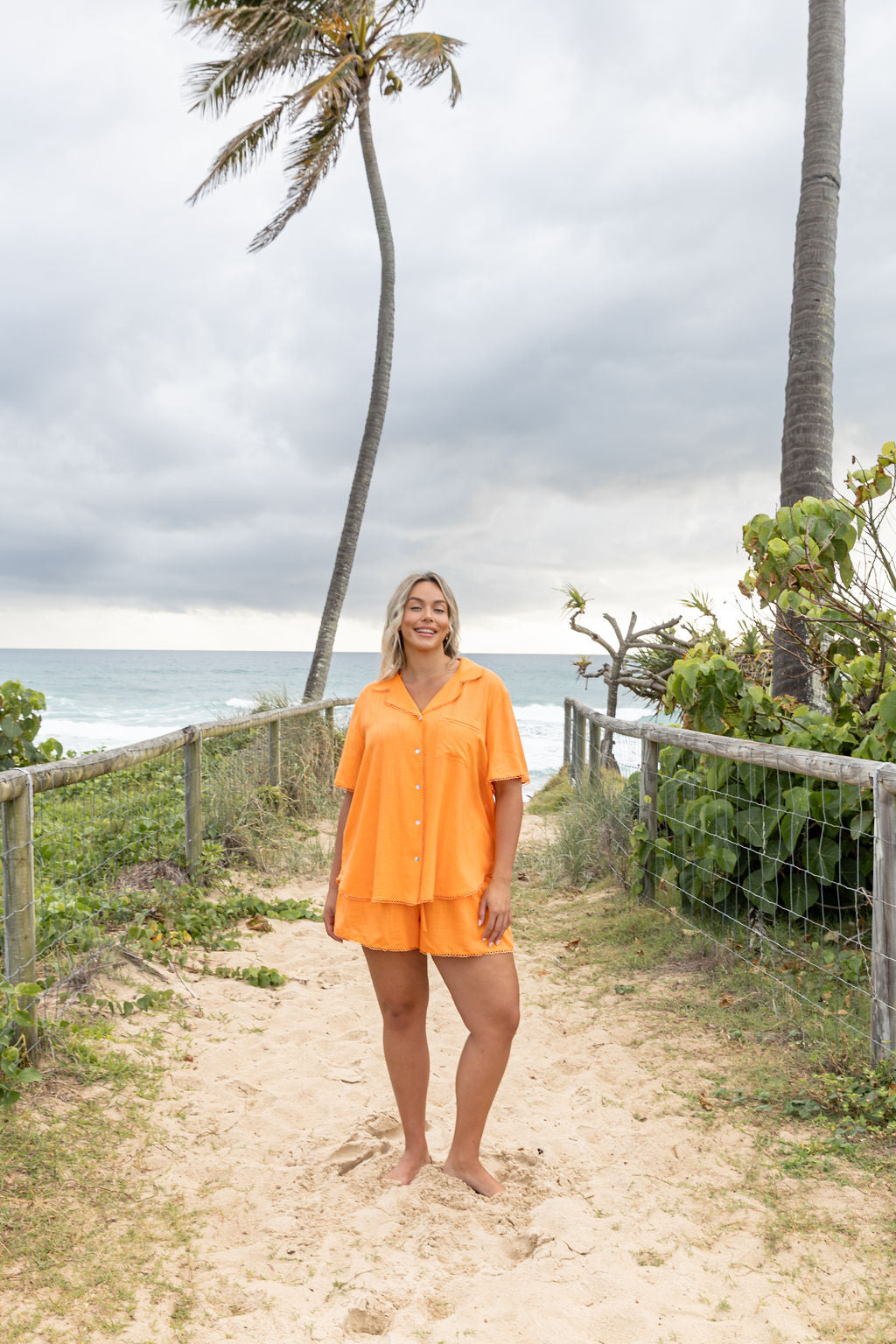 Luella Linen Blend Shirt in Orange