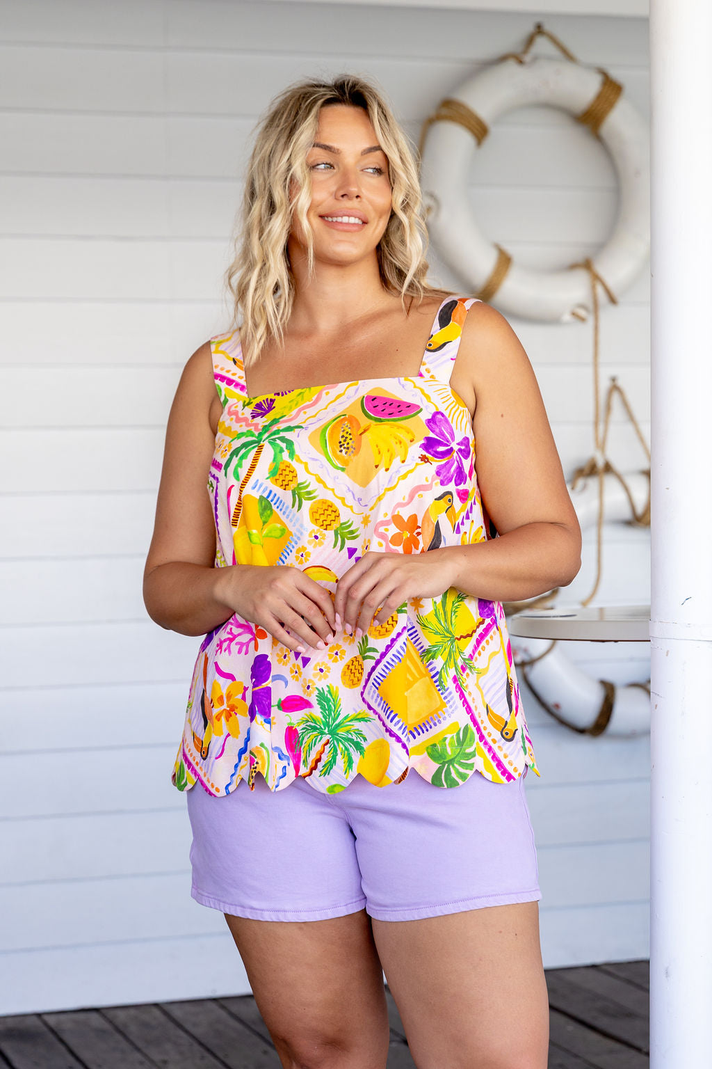 Lucas Denim Short in Lilac