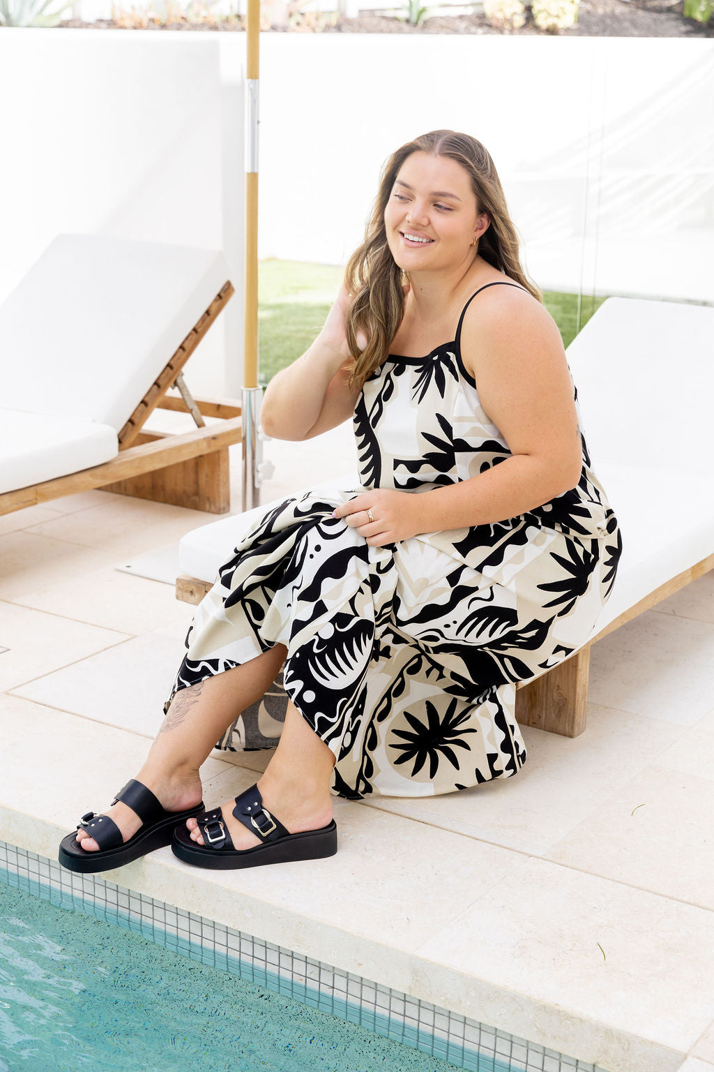 Sol Linen Blend Maxi Dress in Neptune