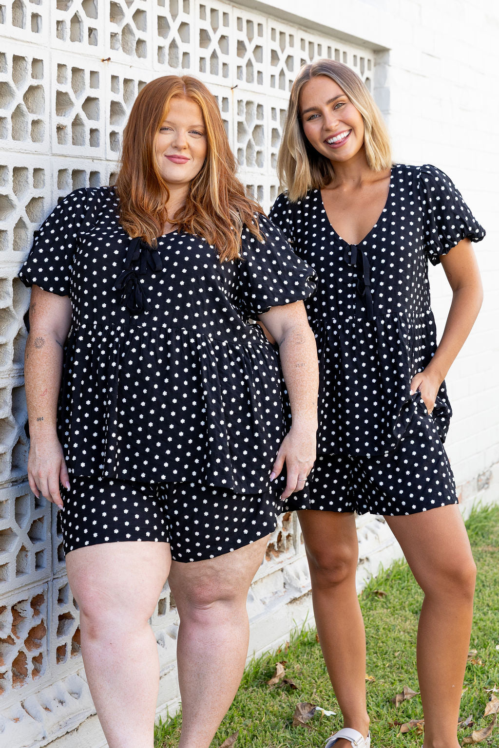 Birdie Top in Embroidered Floral Dot
