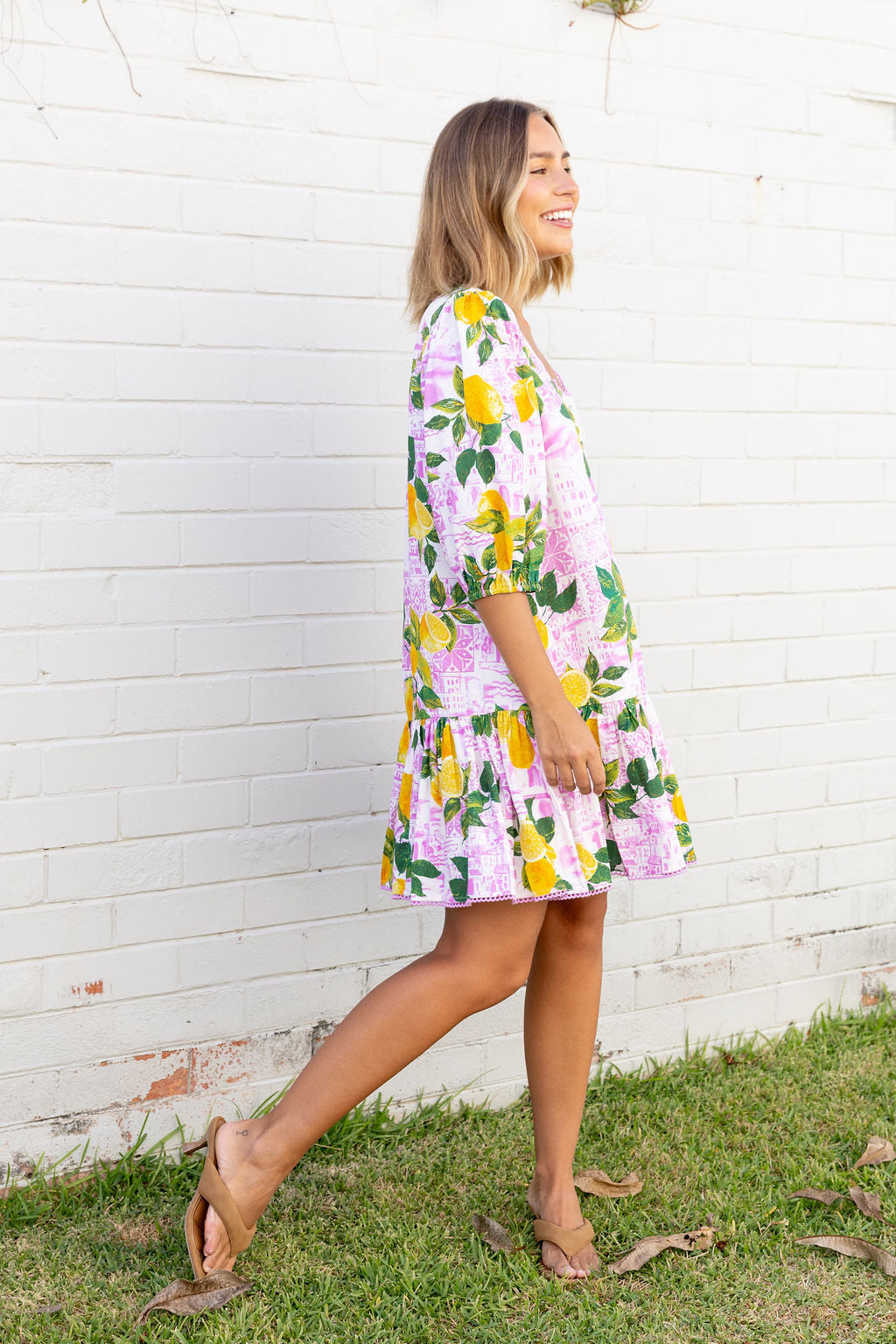 Kira Linen Blend Dress in Themis