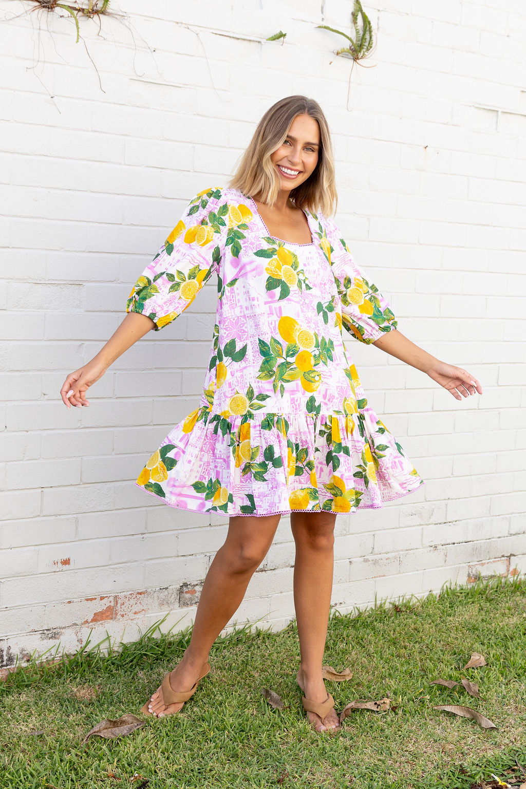Kira Linen Blend Dress in Themis