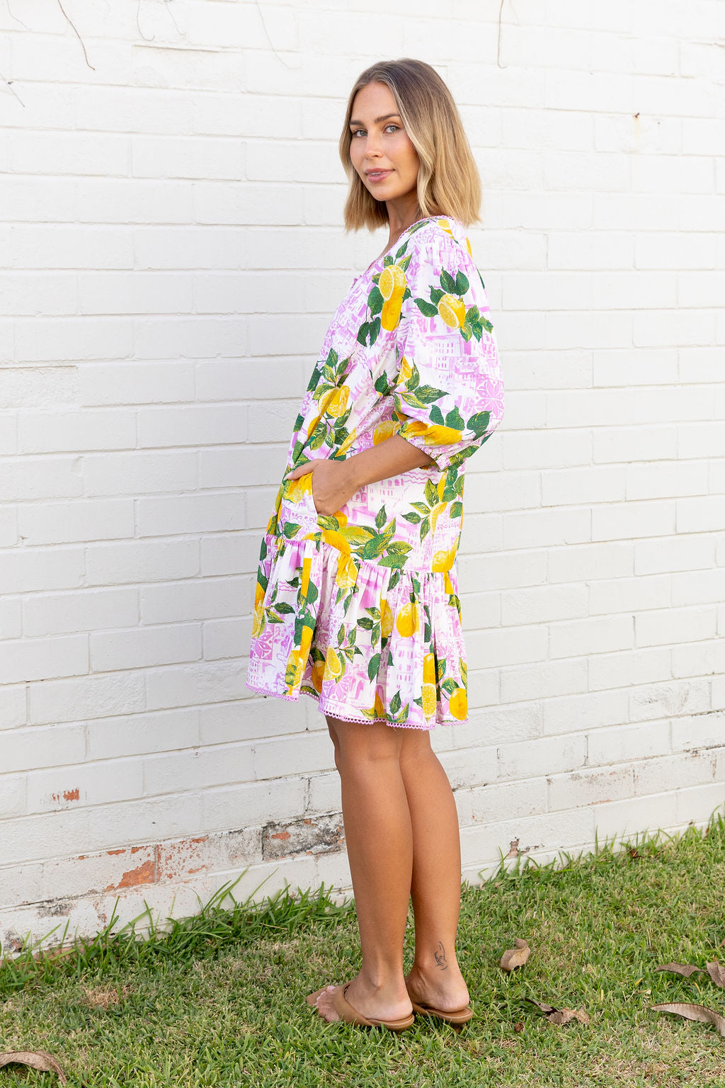 Kira Linen Blend Dress in Themis