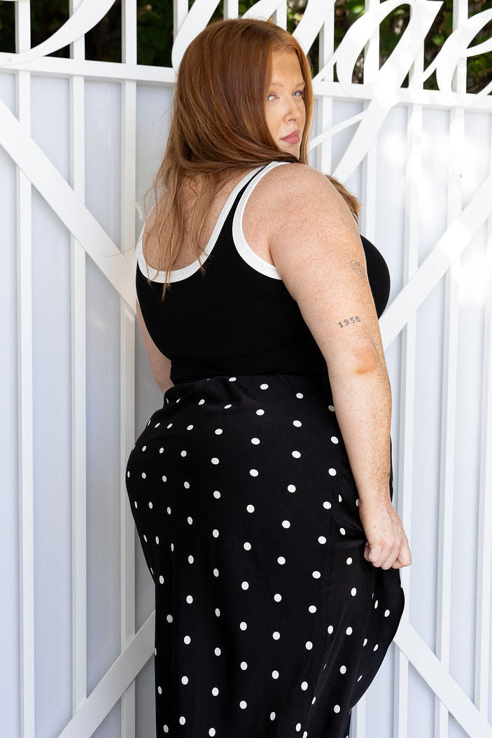 Rue Rib Tank in Black/White