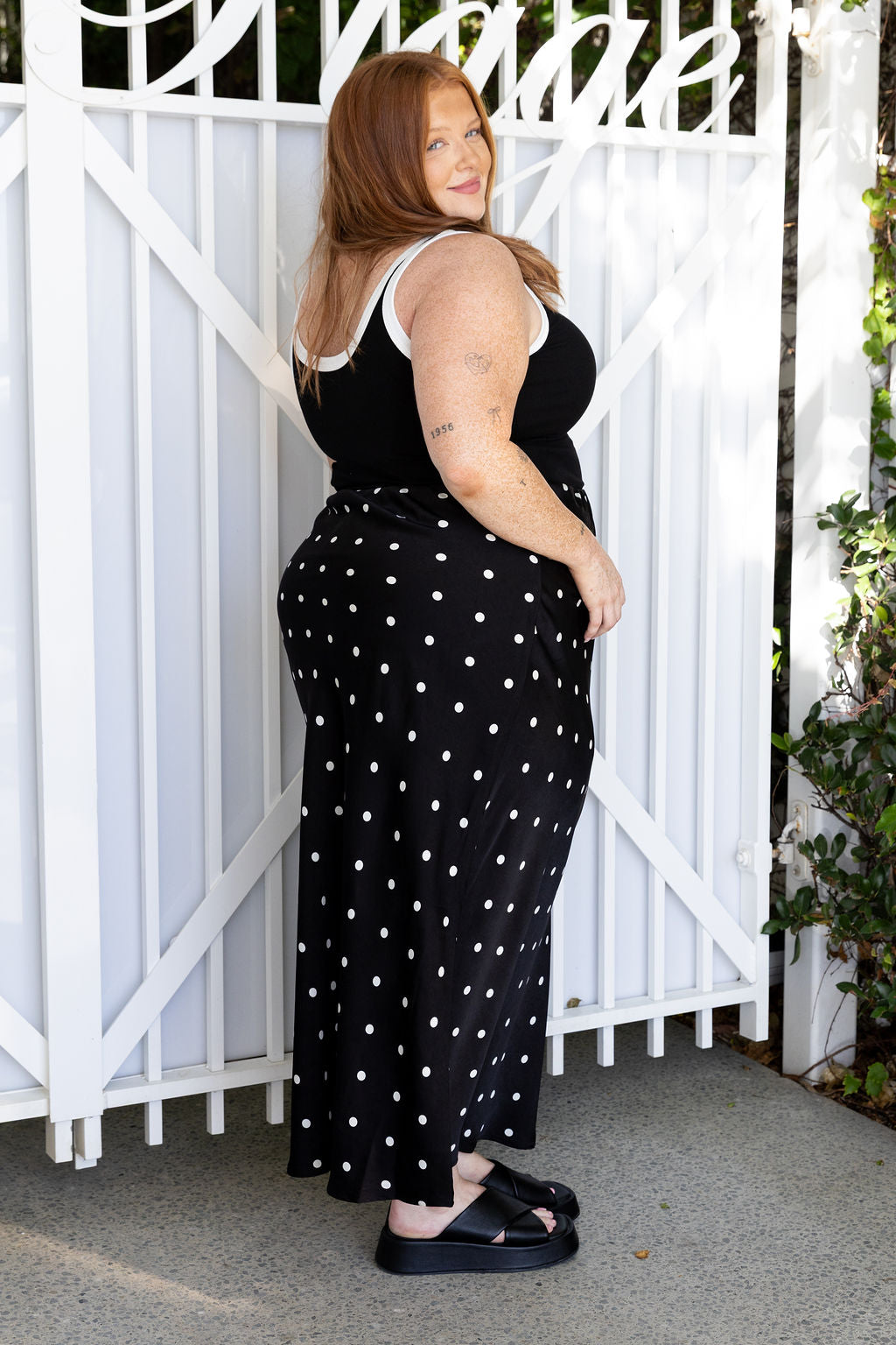 Rue Rib Tank in Black/White