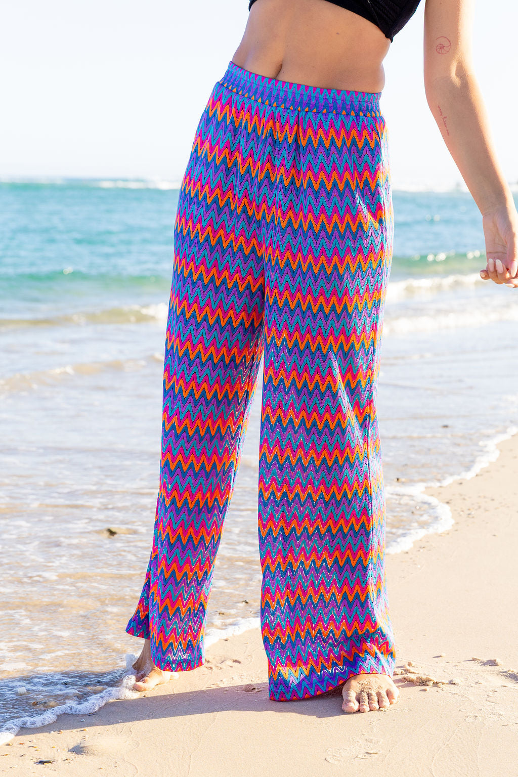 June Pant in Chevron Rainbow