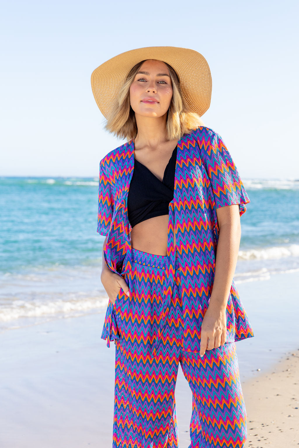 Indy Top in Chevron Rainbow