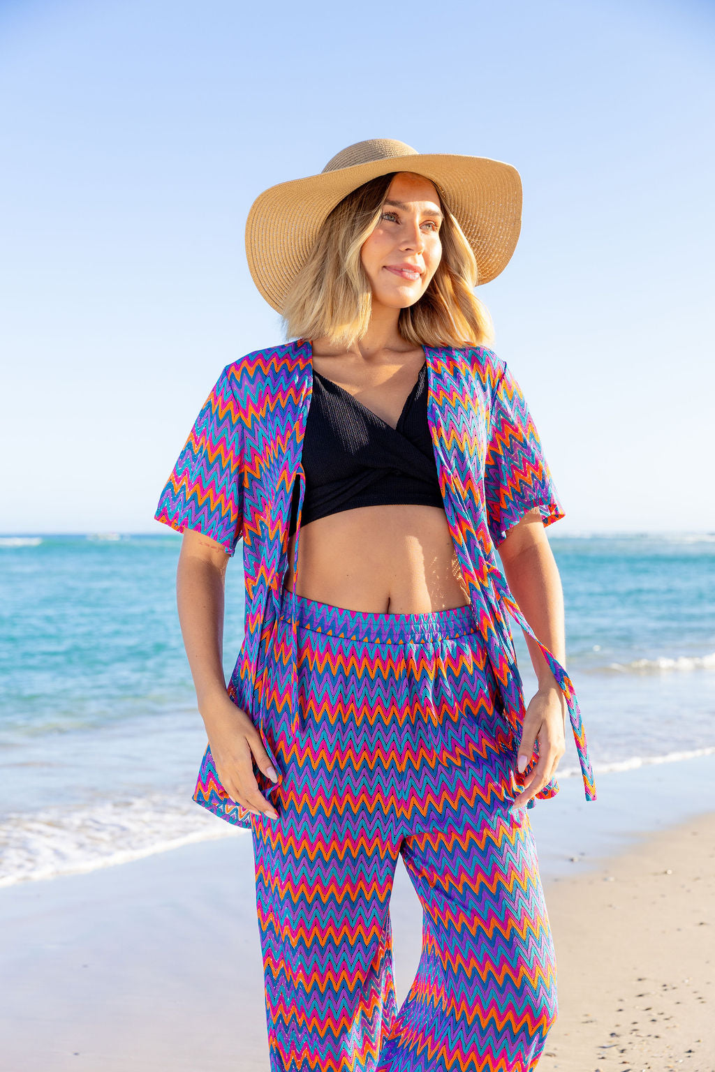 June Pant in Chevron Rainbow
