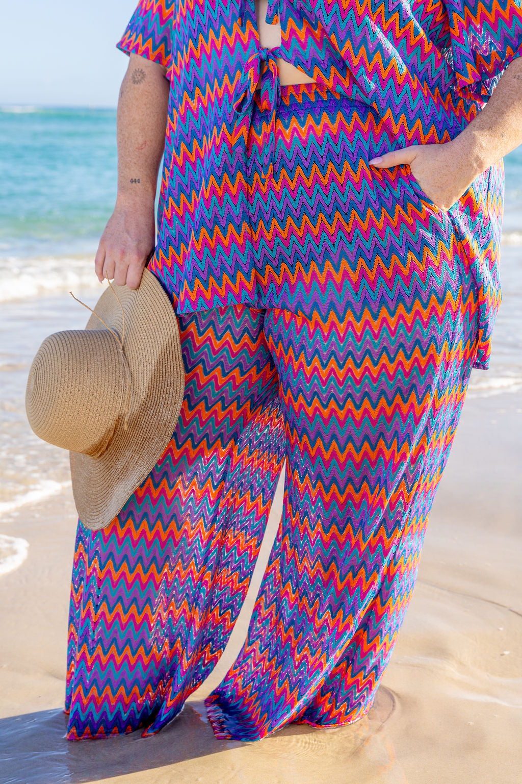 June Pant in Chevron Rainbow