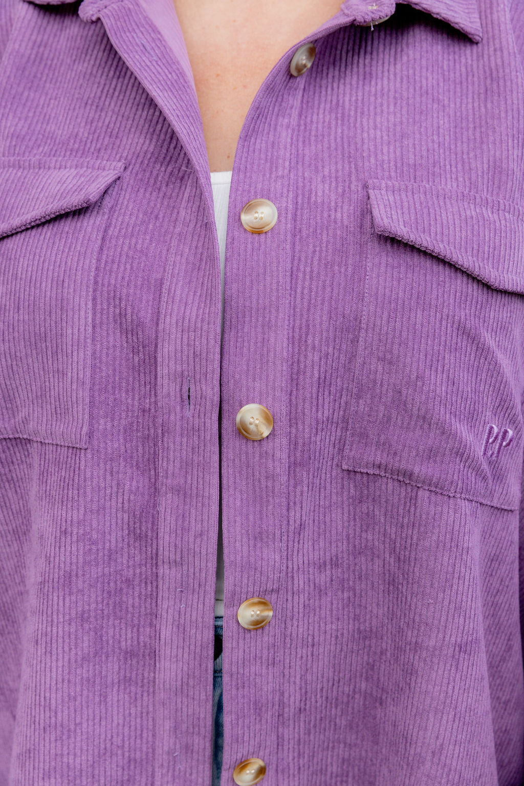 Elsia Cord Shacket in Dusty Purple