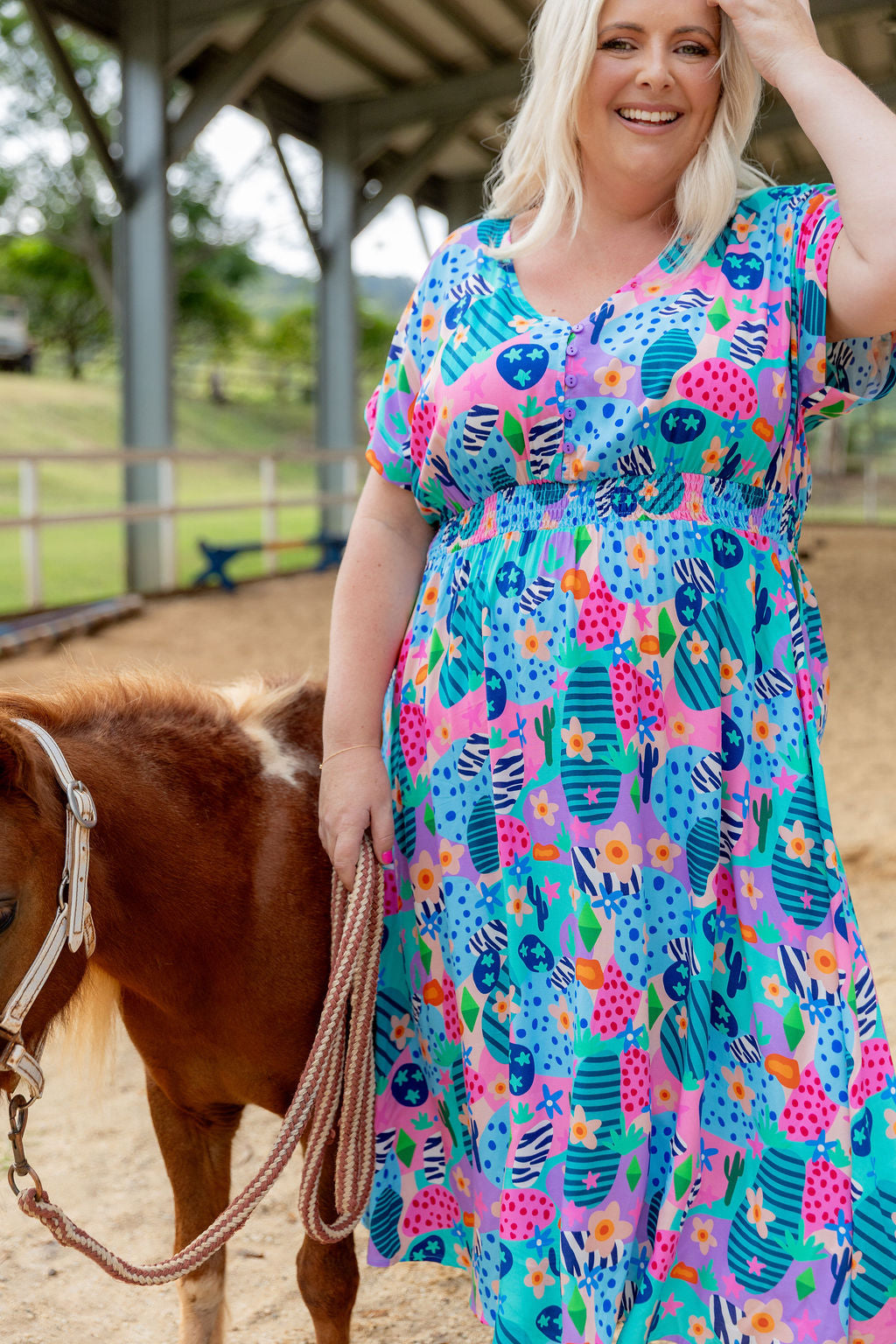Millie Dress in Small Horse Club by Deb McNaughton