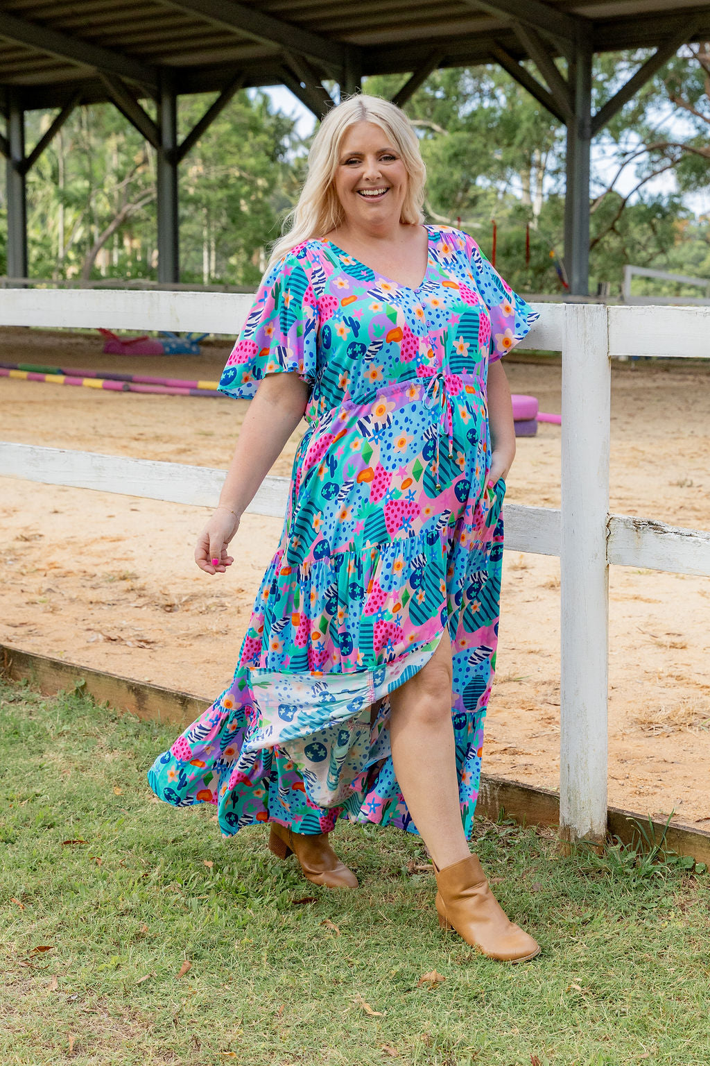 chinese dress ladies Malin Horse Print Maxi Dress