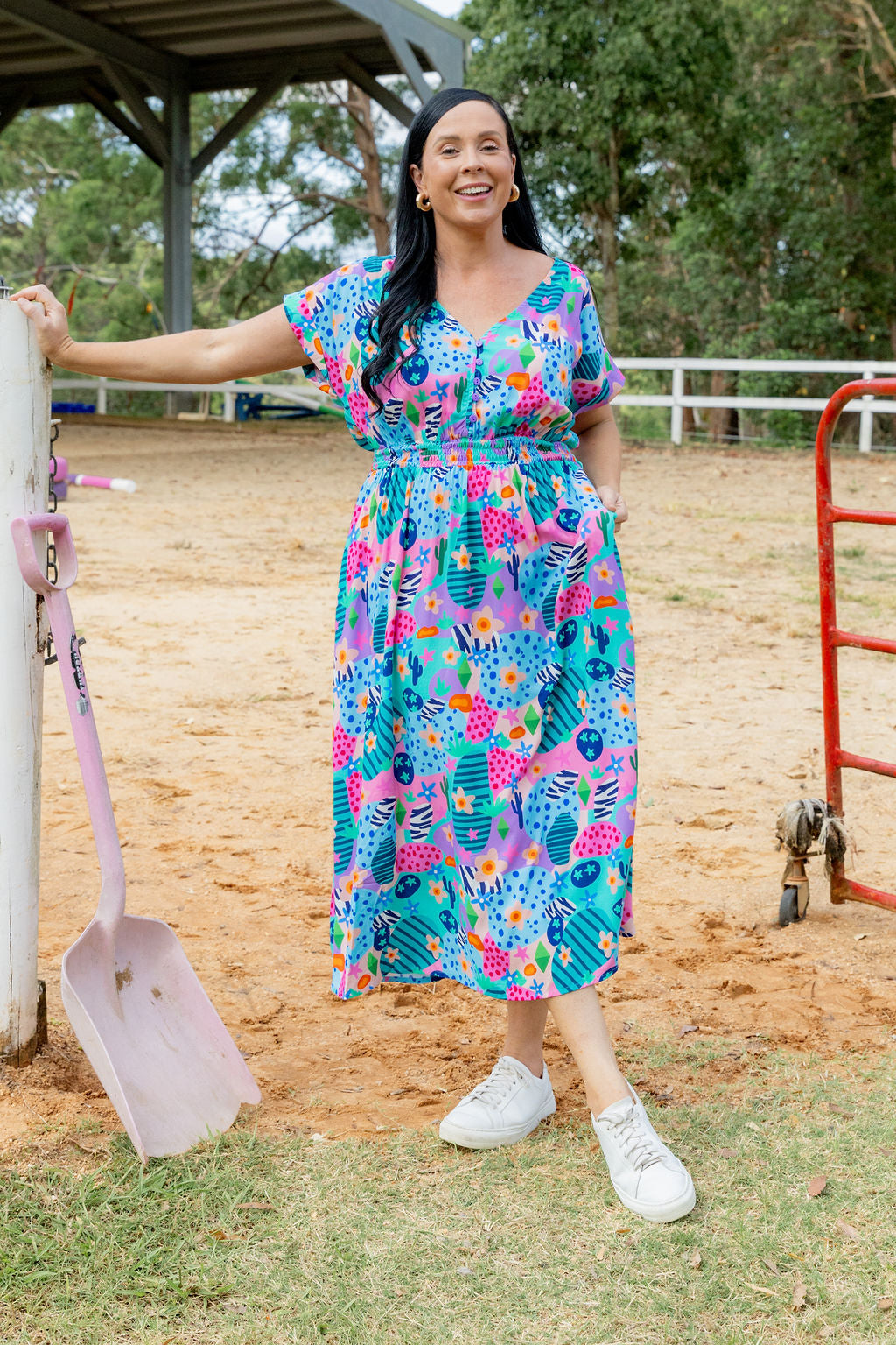 Millie Dress in Small Horse Club by Deb McNaughton