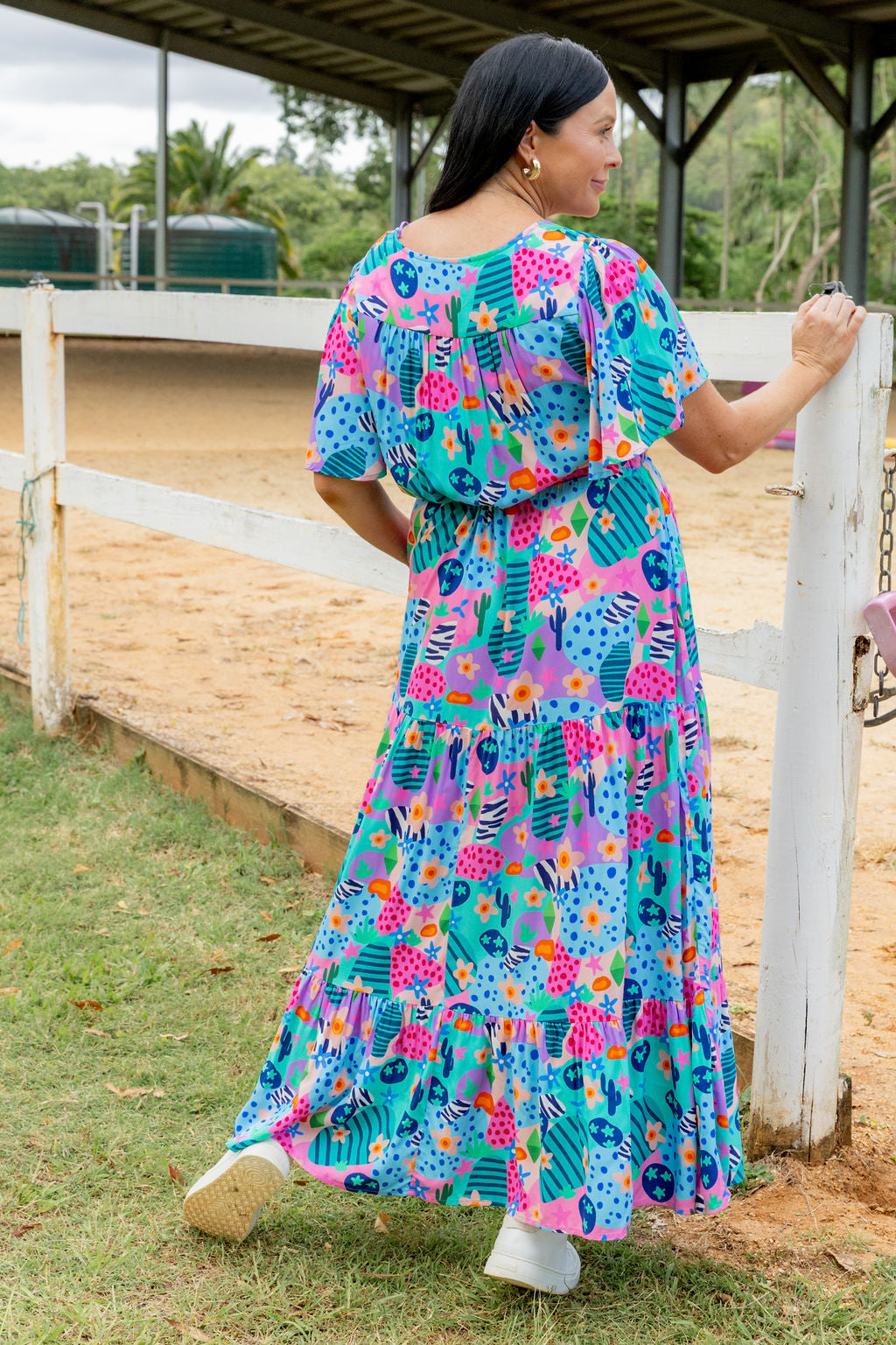 chinese dress ladies Black Horse Print Maxi Dress main image 0
