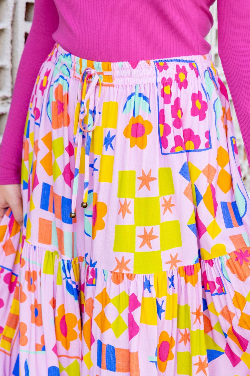 Carrie Skirt in Checkerboard Petals